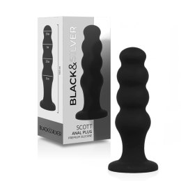 Black&Silver Scott silikonowy stymulator analny czarny 12,5 cm BLACK&SILVER
