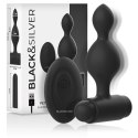 Black&Silver Tucker - silikonowa baza analna z pilotem, 8 cm IPX6 BLACK&SILVER