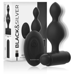 Black&Silver Tucker - silikonowa baza analna z pilotem, 8 cm IPX6 BLACK&SILVER