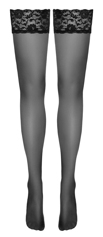 Cottelli LEGWEAR Klasyczne pończochy czarne z koronką 20 DEN Cottelli
