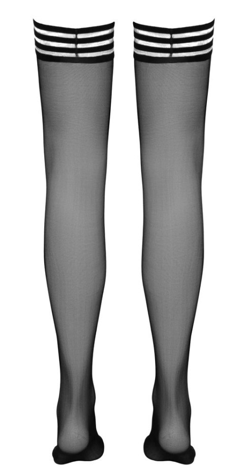 Cottelli Legwear Pończochy Samonośne Czarny Pasiasty Top M 17 den Cottelli