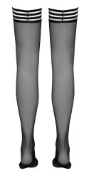 Cottelli Legwear Pończochy samonośne czarne, pasiaste wykończenie S Cottelli