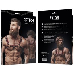 Fetish Submissive Attitude Uprząż męska na klatkę piersiową czarno-czerwona, eco-skora FETISH SUBMISSIVE
