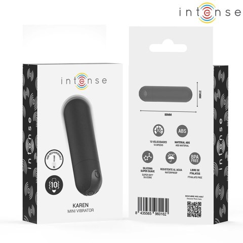 Intense Karen Mini czarny - kompaktowy stymulator wibracyjny USB INTENSE