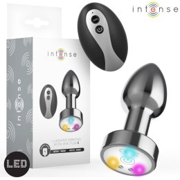 Intense Plug LED S - Metalowy wibrujący korek analny z pilotem INTENSE