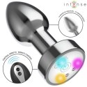 Intense Plug LED S - Metalowy wibrujący korek analny z pilotem INTENSE