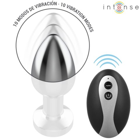 Intense Plug LED S - Metalowy wibrujący korek analny z pilotem INTENSE