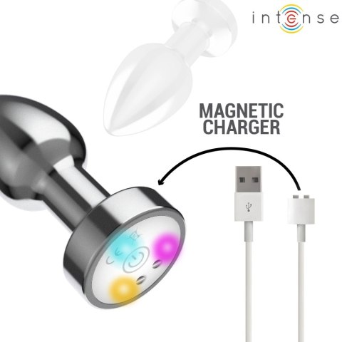 Intense Plug LED S - Metalowy wibrujący korek analny z pilotem INTENSE