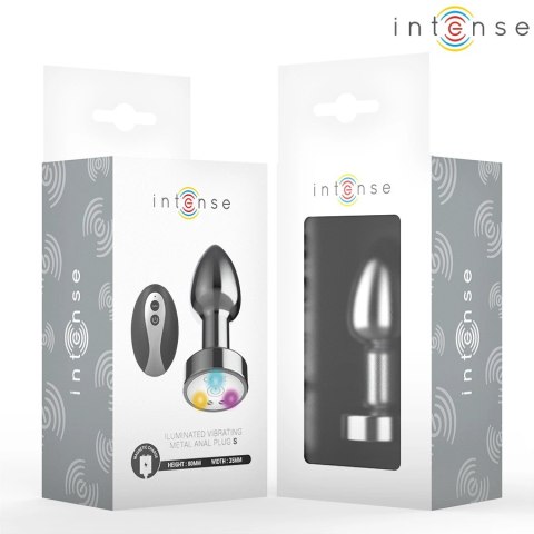 Intense Plug LED S - Metalowy wibrujący korek analny z pilotem INTENSE