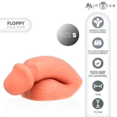 MR INTENSE Floppy Packer S - anatomiczny model silikonowy, beżowy MR. INTENSE