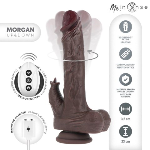 MR INTENSE Morgan - model dynamiczny z pilotem, silikonowy 23 cm, czarny MR. INTENSE