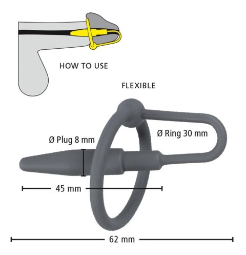 Mystim Dilator 2w1 Pierścień z Rozszerzaczem Silikonowy Czarny 6,2cm Penisplug