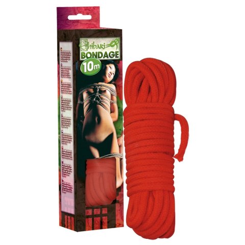 Shibari Bondage Red Rope 10 m bawełniany sznur do technik wiązania 0,7 cm czerwony Shibari Bondage