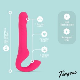 Teazers Strapless Wibrujący System Intymny Rożowy z Pilotem Teazers