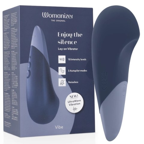 Womanizer Vibe Lay-On - cichy model wibrujący, ciemnoniebieski, IPX7 WOMANIZER
