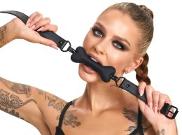 Bad Kitty Gag Dog Bone silikonowy knebel kostka regulowany czarny Bad Kitty