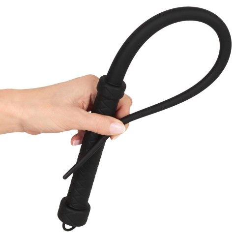 Bad Kitty Whip Silicone - czarny bat silikonowy 60 cm, ergonomiczny uchwyt Bad Kitty