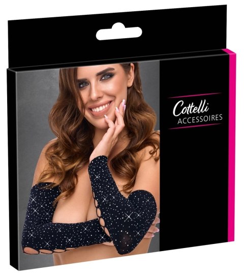 Cottelli ACCESSOIRES Rękawy Gauntlet Czarny z Kryształkami S-L Cottelli