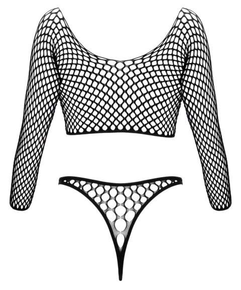 Cottelli Collection Body Fantasy S-L czarny, siateczkowy komplet dwuczęściowy Fantasy by Cottelli