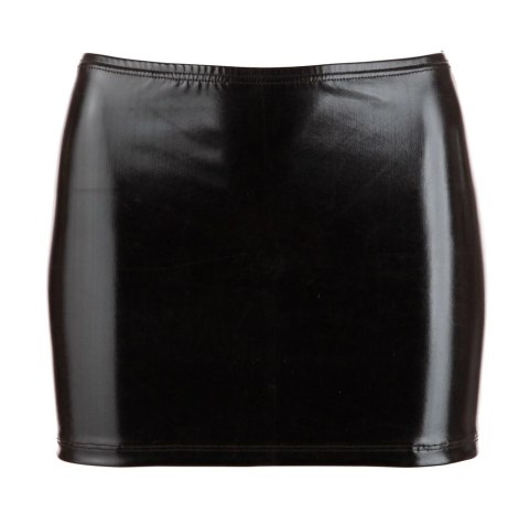 Cottelli Collection Mini Skirt czarna XL z falbaną wetlook Cottelli