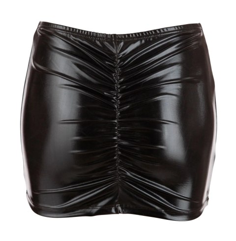Cottelli Collection Mini Skirt czarna XL z falbaną wetlook Cottelli