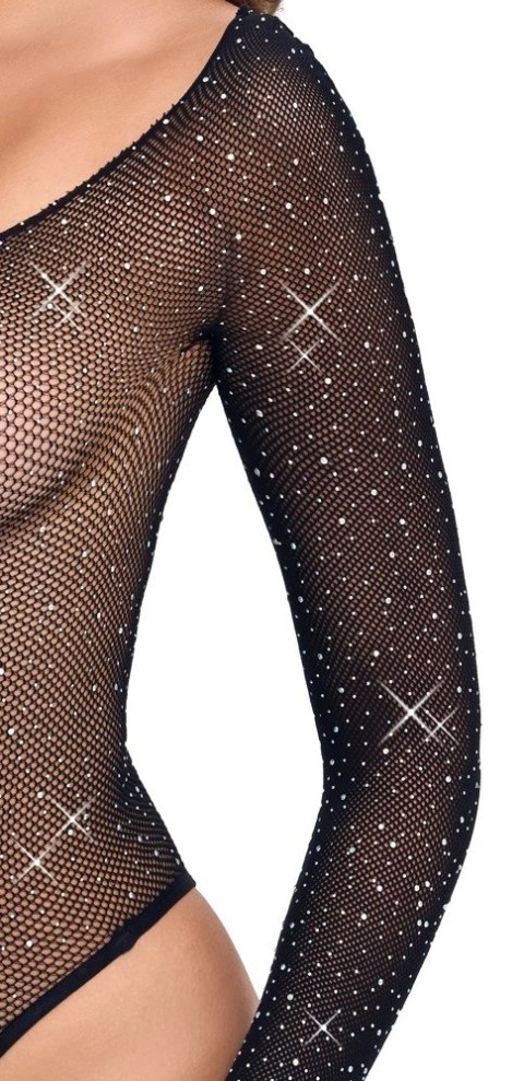 Cottelli Fantasy Body Glitter S-L czarny siateczkowy z kryształkami Fantasy by Cottelli