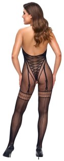 Cottelli Fantasy Catsuit S-L czarny, siateczkowy, otwarty biust Fantasy by Cottelli