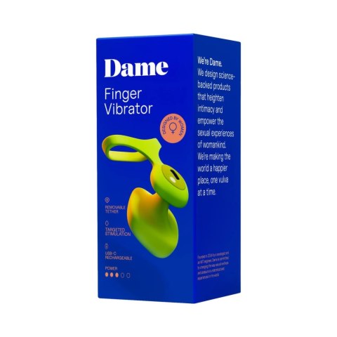 Dame Fin 2.0 - Wibrujący model na palec, ładowanie USB, wodoodporny Dame