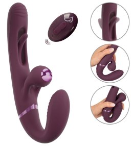 Javida Strapless Strap-On Flic podwojny wibrator z pilotem, silikon JAVIDA