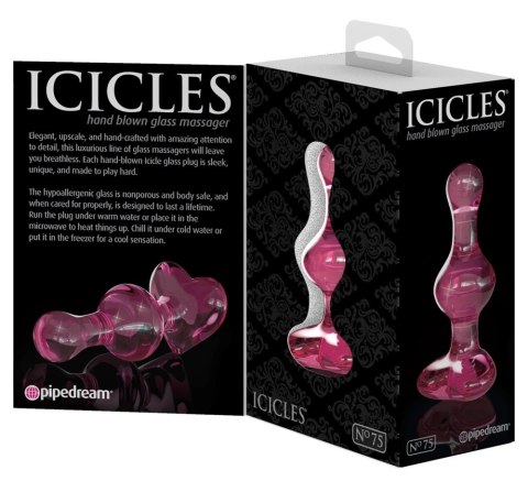 Pipedream Icicles 24 - szklany korek do masażu kulkowy 9,5 cm Icicles