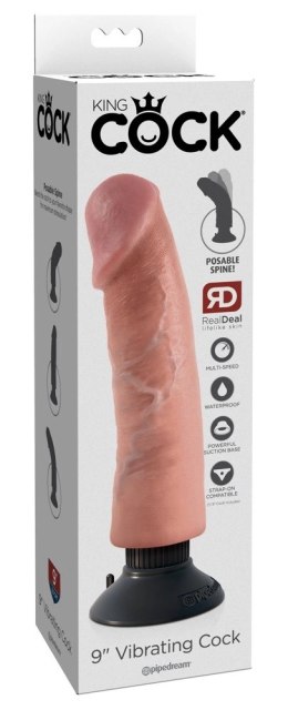 Pipedream King Cock 23 cm Jasny - Wibrator elastyczny z przyssawką King Cock