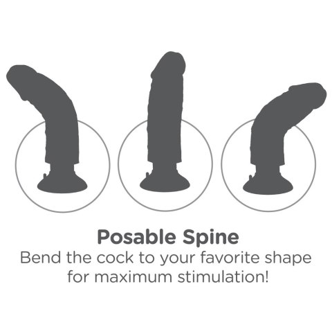Pipedream King Cock 23 cm Jasny - Wibrator elastyczny z przyssawką King Cock
