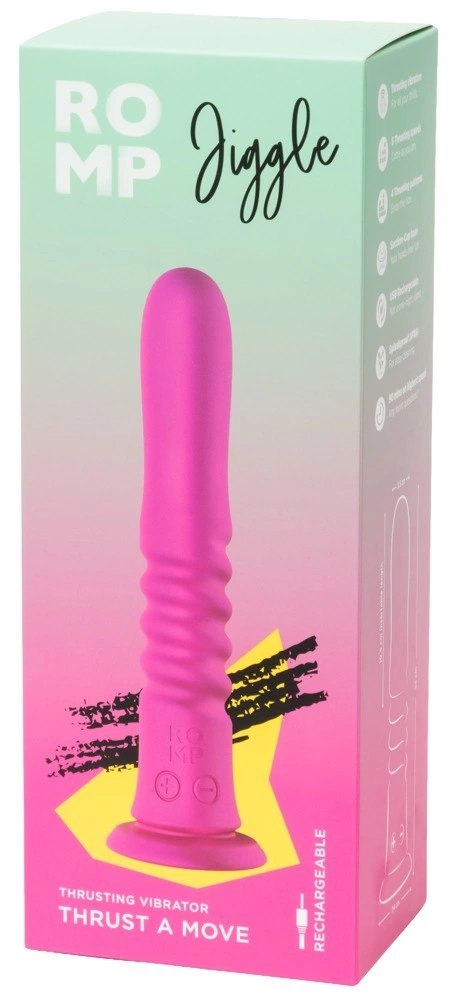 ROMP Jiggle - Wibrujący model z funkcją ruchu, silikonowy, fioletowy ROMP