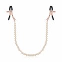 Rosy Gold Pearls - Regulowane klamry z dekoracyjnym łańcuszkiem Rosy Gold