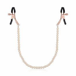 Rosy Gold Pearls - Regulowane klamry z dekoracyjnym łańcuszkiem Rosy Gold