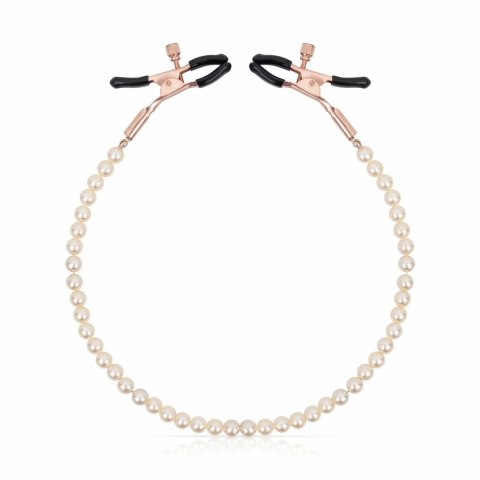 Rosy Gold Pearls - Regulowane klamry z dekoracyjnym łańcuszkiem Rosy Gold