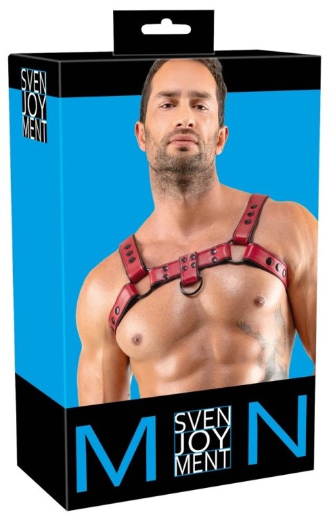 Svenjoyment Men's Chest Harness czerwony S-XL regulowany vegan Svenjoyment