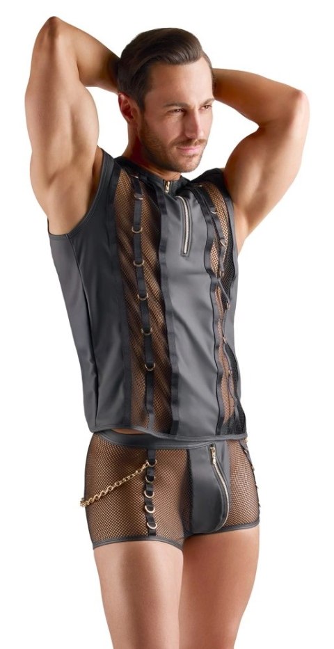 Svenjoyment Net Shirt L Czarny z Wetlook i Złotymi Elementami Svenjoyment