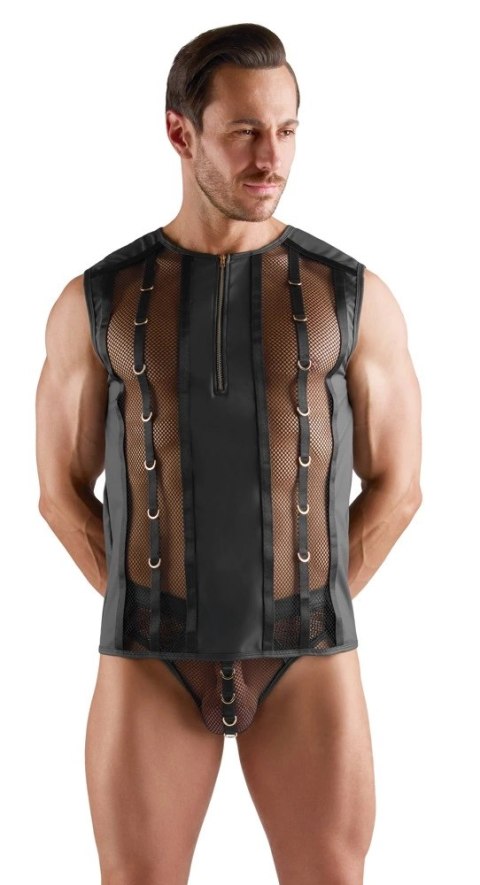 Svenjoyment Net Shirt L Czarny z Wetlook i Złotymi Elementami Svenjoyment
