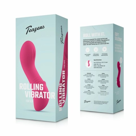 Teazers Rolling Mini Wibrator Masażer - Malinowy Roż, Kompaktowy Design Teazers