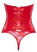 Cottelli Lingerie Gorset Open Cup L Koronka i Wetlook Czerwony Cottelli