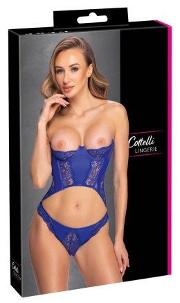 Cottelli Lingerie gorset niebieski L koronkowy z połyskiem Cottelli