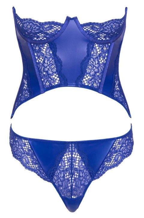 Cottelli Lingerie gorset niebieski L koronkowy z połyskiem Cottelli