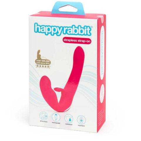 Happy Rabbit Strapless Strap-On Pink rożowy silikonowy model 23cm USB Happy Rabbit