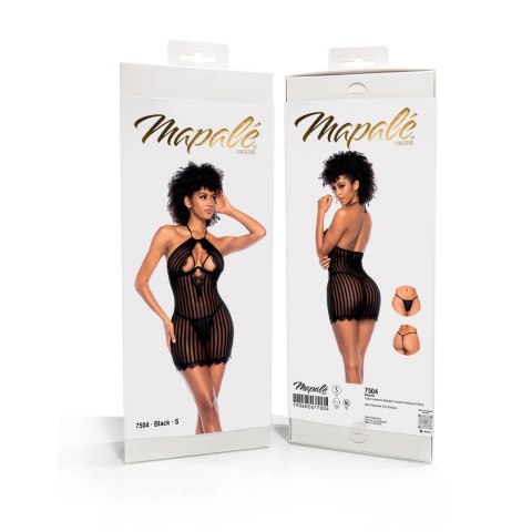 Mapale Babydoll S Elegancka Czarna z Koronką i Paskami Mapale