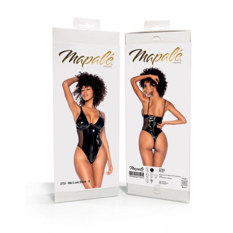 Mapale Bodysuit M Wet Black z siateczką i regulacją zapięcia Mapale