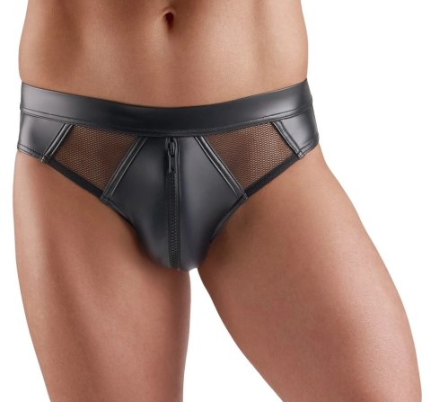 Svenjoyment Briefs 3XL czarne wetlook z siateczką i zamkiem Svenjoyment
