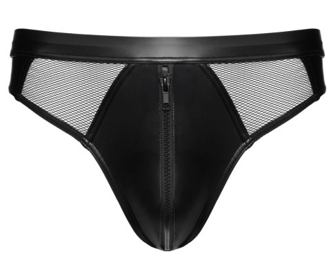 Svenjoyment Briefs S czarne wetlook z zamkiem i siateczką Svenjoyment