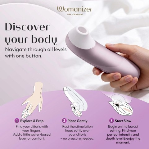Womanizer Pro Lilac - kompaktowy model z 11 poziomami intensywności Womanizer