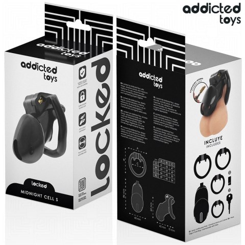 Addicted Toys Locked Midnight Cell S - system kontroli, 4 pierścienie, 4.8 cm ADDICTED